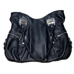 Vintage Etienne Aigner Heavy High Quality Black Leather Satchel Shoulder bag